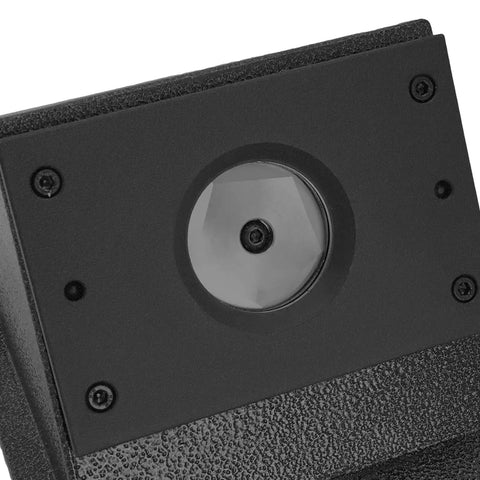 Close-up of a Heavy Duty Pro Round Hole Punch Die Cutter 48.5mm used for badge making, showing the cutting blade and black frame.