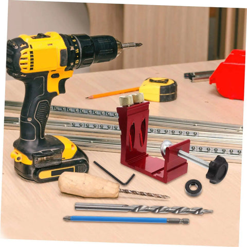 Pocket Hole Jig For Woodworking With Quick Clamp And Drilling Locator Guide Rail, Accurate Punching With 15 Degree Inclined Holes