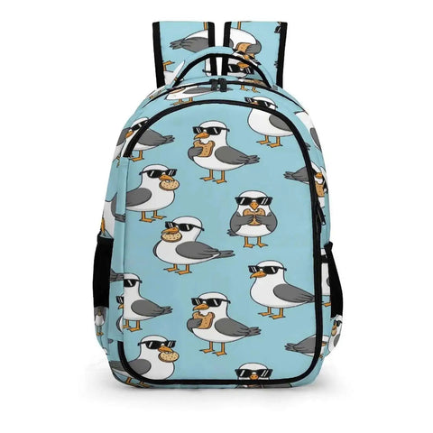 Cool Seagulls Design Travel Laptop Backpack With Large Capacity Waterproof Durable Daypack For Women And Men Perfect For Work School Camping And Daily Commute Featuring Front Opening For Easy Access And Roomy Compartments