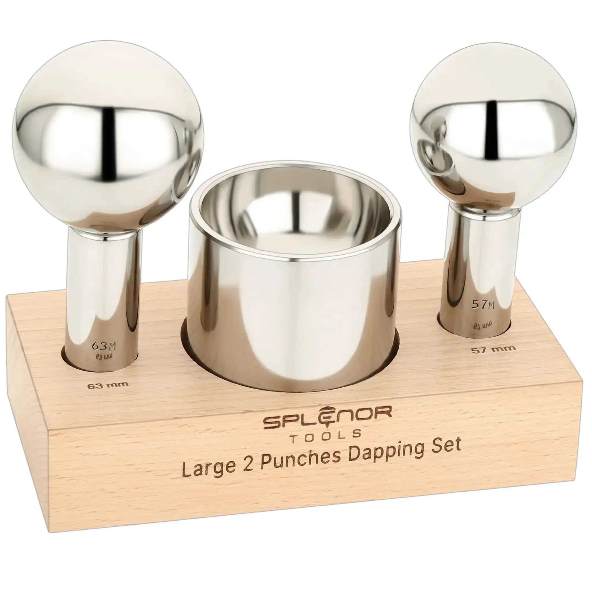 Pro Grade Steel Dapping Block And Punch Set For Jewelr...