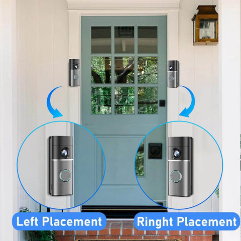 Adjustable Doorbell Angle Mount 35 To 55 Degrees For Wired Doorbell Pro Or Pro Plus Camera with left and right placement