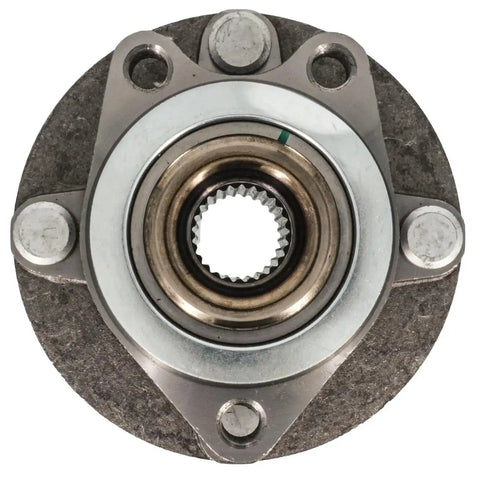 Front view of Front Hub Bearing Assembly For 2007 To 2012 Nissan Versa 4 Lug Without ABS Bolt On Direct Fit 25 Spline Ball Bearing