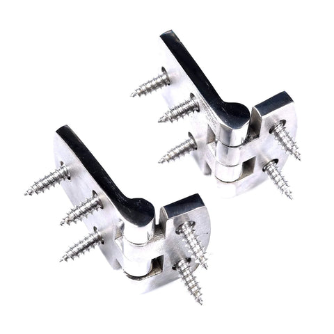 Heavy Duty Marine Flush Hatch Hinge Pair With Fasteners Built From 316 Stainless Steel Shortside Hinges for Boat Compartments