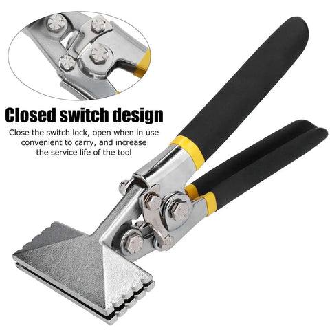 3 Inch Sheet Metal Hand Seamer with straight jaw and closed switch design for bending and flattening sheet metal.