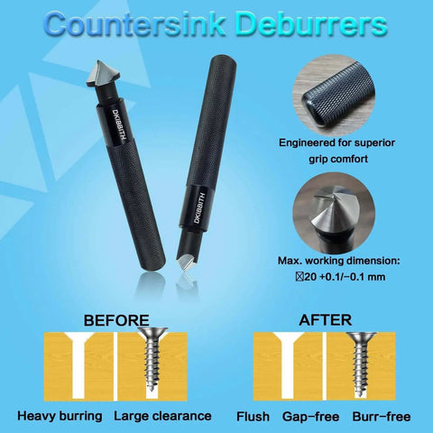 13 Piece Deburring Tool Set With Swivel Head And 2 Countersinks And 11 HSS Blades For Metal Plastic PVC Copper Resin And 3D Printed Edges Plus Dual Hardened Reamers HRC 62 64 For Burr Busting And Precise Removal In Plumbing And 3D Printing.