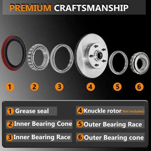 Front Wheel Bearings And Seals Kit For Ford Explorer Sport Trac Ranger Mazda components with labeled parts