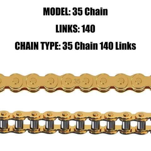 Gold Chain Tensioner For Mini Bikes 140 Link Heavy Duty Replacement CILOYU Compatible With Coleman CT100U CC100X Baja Motorsports