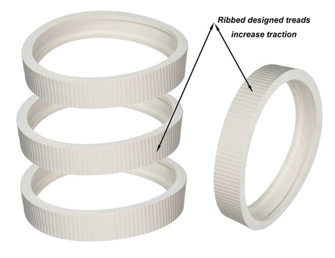 Beefed Up Rubber Tire Replacement Set For Pentair Legend Pool Cleaners Compatible With 360007 And LLC1 Wheels - side view