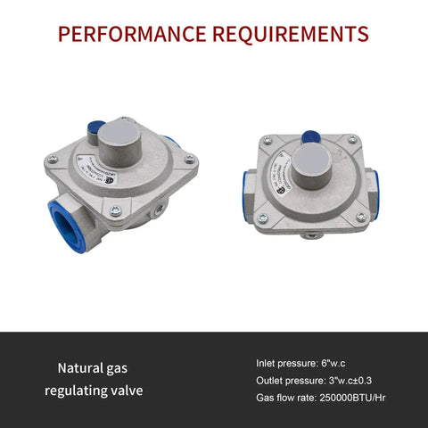 Natural Gas Pressure Regulator For Reliable Gas Delivery One Inch Inlet And Outlet Three Quarter Inch FPT Thread