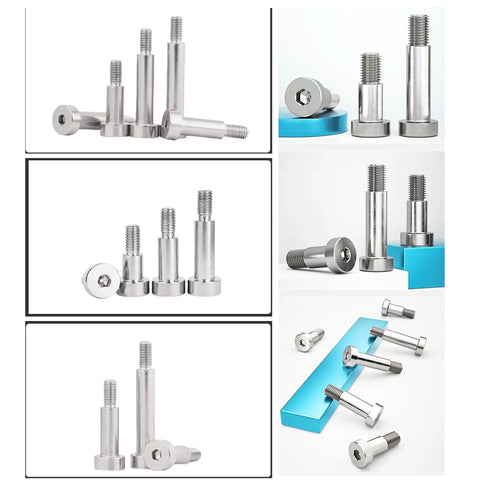 15 Piece Hex Socket Shoulder Bolts 8mm Shoulder Diameter M6 Thread 20mm Shoulder Length 304 Stainless Steel Silvery Finish Hardware