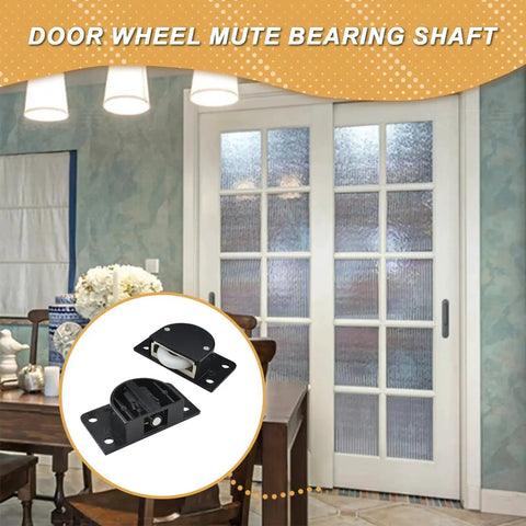 Two Sets Sliding Door Rollers Pulleys With Silent Nylon Wheels for cabinet wardrobe screen doors close-up view of product