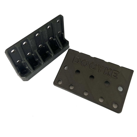 Black metal brackets for Beefy Torque RC Servo 350 Kg Cm Digital Full Metal Gear, showing multiple holes for screws.