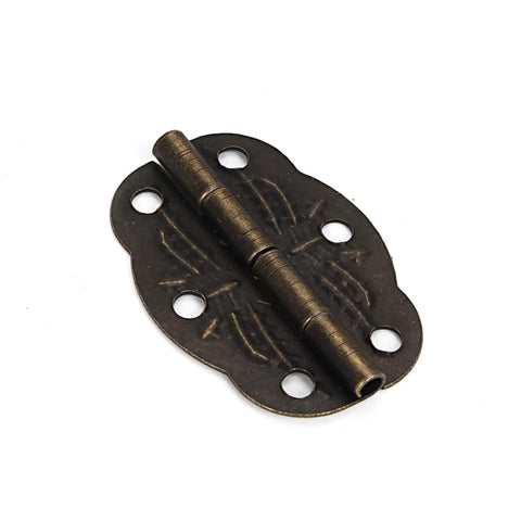 Vintage Engraved Bronze Butterfly Hinge for Cabinets and Jewelry Boxes, 1.18x0.83 inches, pack of 20 with screws included.