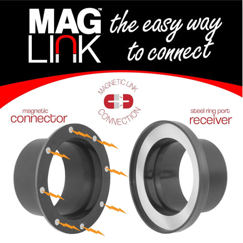 Quick Connect 4 Inch Magnetic Dust Collection Fittings Pack For Dust Collectors, Easily Move A 4 Inch Dust Hose Between Machines, Mag Link Compatible