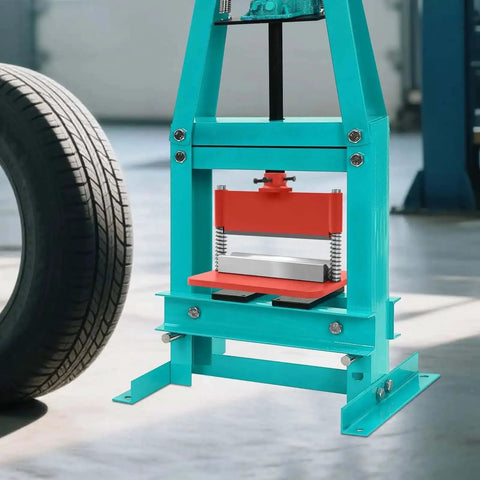 Hydraulic press setup with 12 Inch Press Brake Attachment For 12 Or 20 Ton Hydraulic Workshop Presses With 0 To 90 Degree Adjustable Bend
