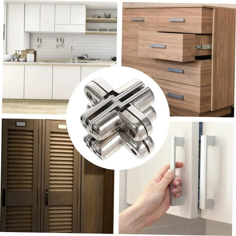 Hidden Zinc Alloy Cabinet Door Hinges 2 Piece Set for furniture repair and smooth operation in kitchen cabinets and wardrobes