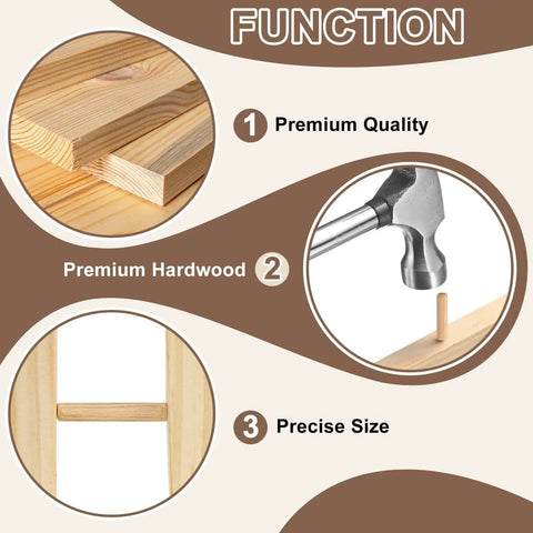 Wooden Dowel Pins Three Sixteenths Inch By Thirteen Sixteenths Inch Straight Fluted Dowels For Crafts Furniture And Diy Projects In Hardwood 5mm By 20mm Pack Of 100 Dowels For Quick Solid Joints, showing usage and premium quality.