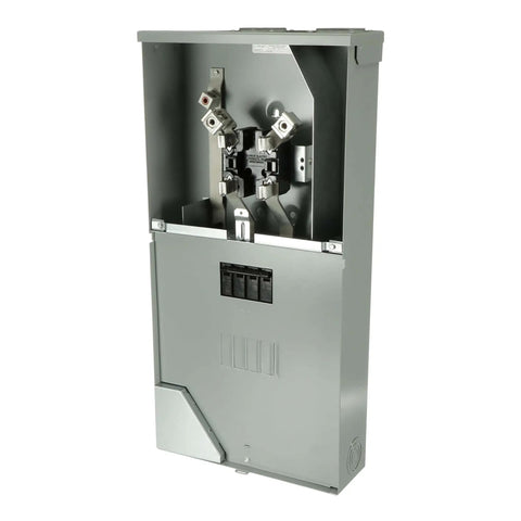 TSM420CSCUP 200A Meter Load Center Outdoor Socket with Combination Main Breaker, NEMA 3R, open view