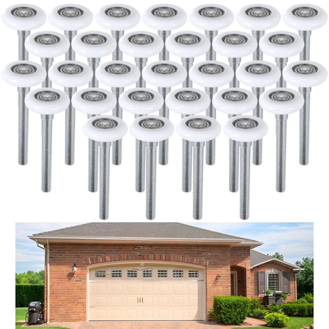 30 Pack 1.8 Inch Garage Door Rollers With 4.7 Inch Stem Ultra Quiet Nylon Replacement Wheel For Garages Barns And Warehouses