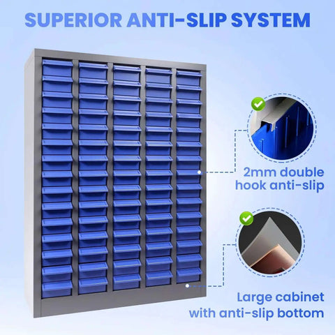 75 Drawer Nut And Bolt Bins Organizer With Alloy Steel Construction Double Groove Anti Fall System Labels And Dividers