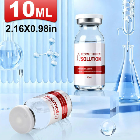 10 mL reconstitution vials, heavy-duty ultra-clear glass, 3-pack, research use only, USA-made