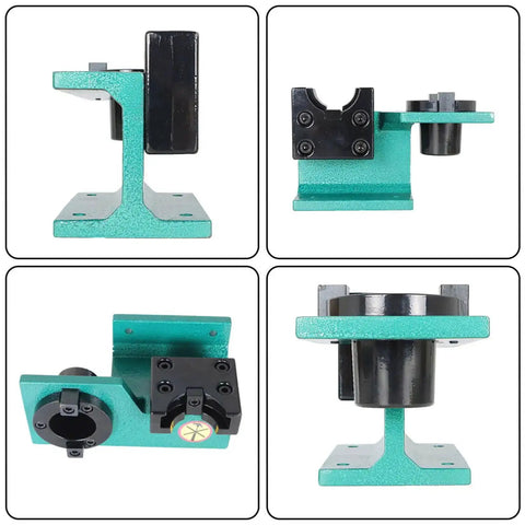 CAT40 Tool Holder Tightening Fixture Universal CNC Clamp, aluminum alloy, four views showing size and construction features.