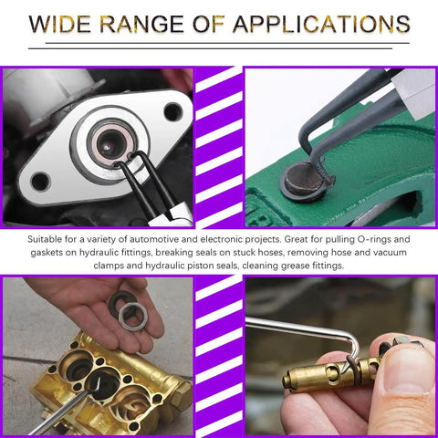 13 Inch Snap Ring Pliers Kit With Pick And Hook Set in use on various automotive parts.