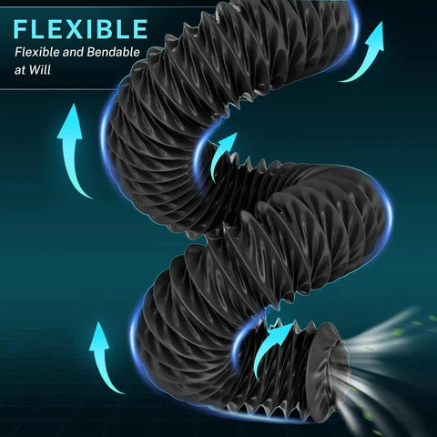 3 Inch Diesel Heater Ducting Hose, 8 Ft Flexible Nylon Exhaust Pipe bent showing flexibility and airflow for diesel heaters.