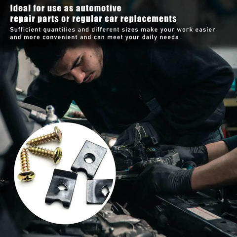 Mechanic using 170 Piece Car U Clip And Screw Assortment Kit With 9 Sizes for automotive repairs