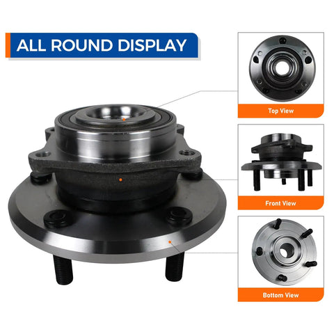 Front Wheel Bearing Hub Assembly For 2009 To 2017 Dodge Journey And 2014 To 2015 Ram ProMaster with ABS, multiple views.