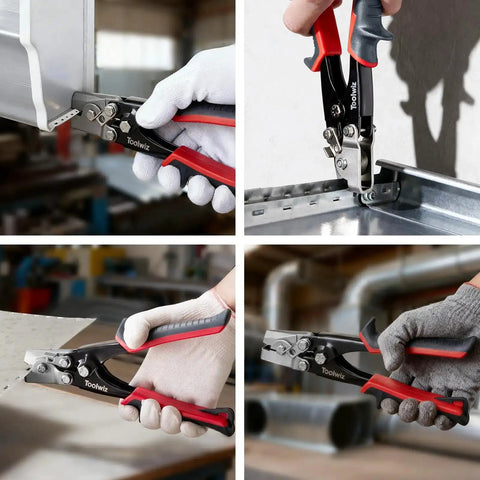 Snap Lock Punch Tool for Sheet Metal and Ductwork Drop Forged Steel Jaw Gutter End Cap Crimper Eight Point Five Inch