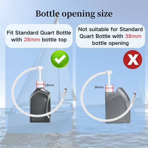 Universal Marine Gear Lube Pump For Outboard Lower Unit Maintenance with bottle compatibility guide