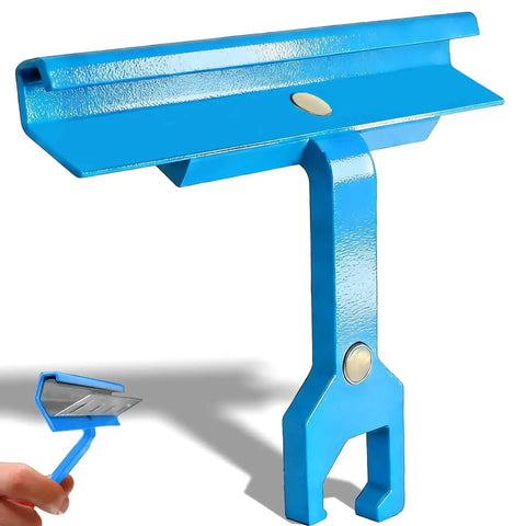 One-Handed Magnetic Duct Cleat Tool For TDC TDF PPC PPF Clips, 4 Inch Handle, blue, shown in close-up against a white background