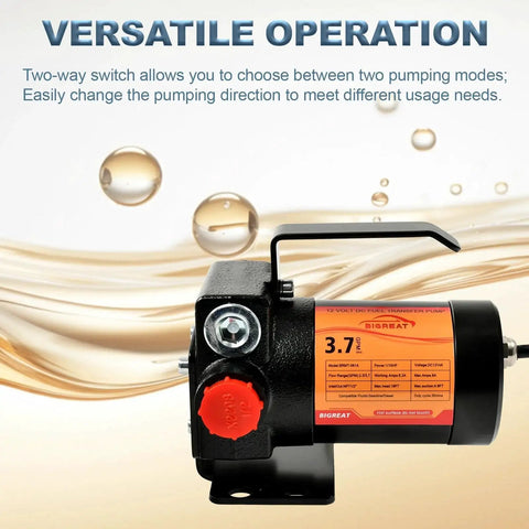 3.7 GPM 110V AC Fuel Pump Kit With Handle Workhorse Self Priming Oil Transfer Pump for versatile operation