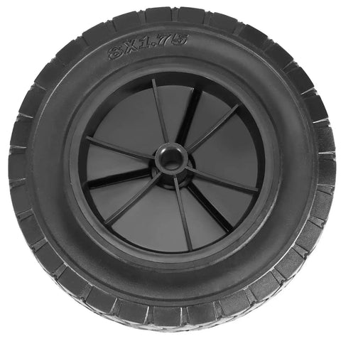 2 Pack 8 Inch Solid Rubber Wheels for Hand Trucks and Carts Replacement Tire With 1/2 Inch Bore and Offset Axle Durable Non Inflatable Wheels