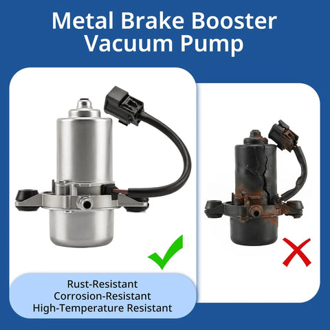 12V brake booster vacuum pump kit EVP28, silver pump with harness; side-by-side with a rusty used unit (2 pumps).
