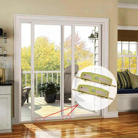 Sliding Patio Door Rollers Replacement Hardware Fits Major Brands Including Jeld Wen Truth Milgard Marvin 1-1/4 Inch Steel Ball Bearing Wheels 5-3/4 Inch Height Side Adjustable 2 Pack For Smooth Easy Sliding And Long Lasting Performance installed on white frame patio door
