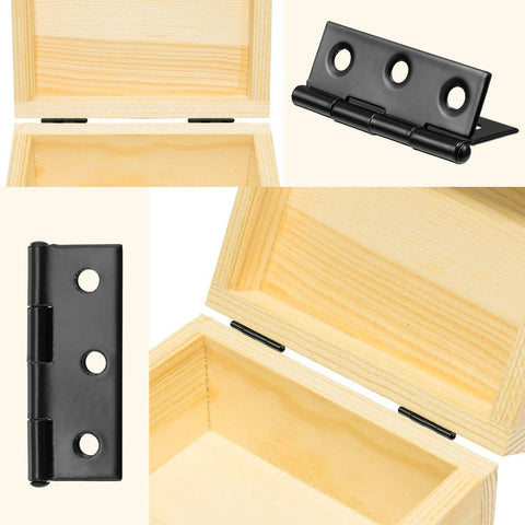 Boao 16-piece black stainless steel folding door hinges for cabinets, 1.75 inch with pins
