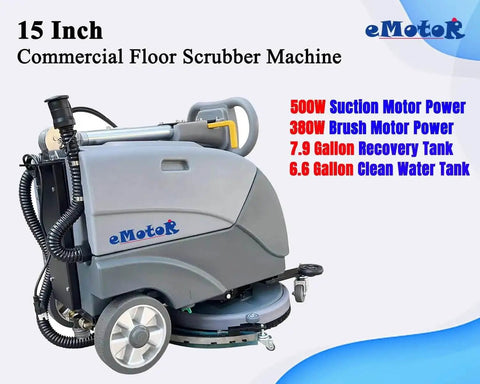 Foldable Walk Behind Floor Scrubber With 15 Inch Brush And Automatic Water Flow Upgrade For Grime Busting Cleaning Industrial Pro Grade Floor Cleaner For Tile Concrete And Grout Navigates Tight Corners Size 32x18x25 Inches Gray