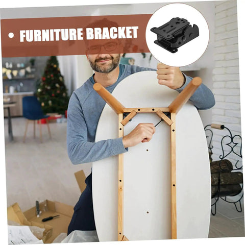 Man installing Four Pack Folding Rack And Table Hinge Set For Space Saving Easy Install High Load Capacity Durable Chair And Furniture Hinges.