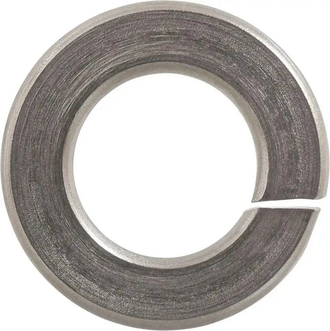 Close-up of Five Sixteenth Inch Stainless Steel Split Lock Washer 18-8 Heavy Duty Anti Loosening Washer for bolts.