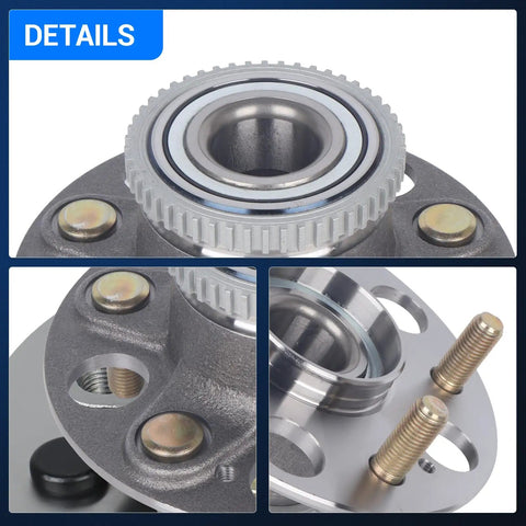 Close-up of Rear Wheel Bearing And Hub Assembly Set Of 2 For Acura TL 1999 Through 2003 And Honda Accord 1998 Through 2002