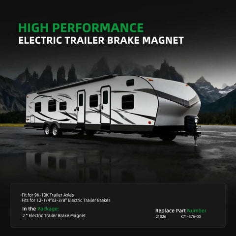 Electric trailer brake magnet set (2) 12-1/4 x 3-3/8 in for 9K-10K trailer axles