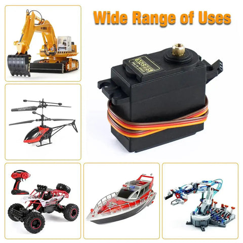 MG995 Digital RC Servo Motors Set Four Pack With Metal Gears High Speed Torque for Smart Cars Robots Boats and Helicopters