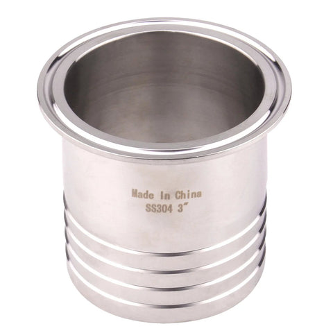 3-inch stainless steel tri-clamp to hose barb adapter, SS304 sanitary hose fitting