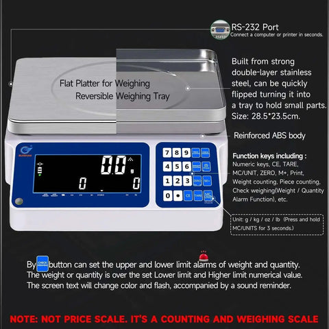 Digital Parts And Coins Counting Scale With 15Kg Capacity And 0.5G Readout, Bench Lab Industrial Balance for inventory use