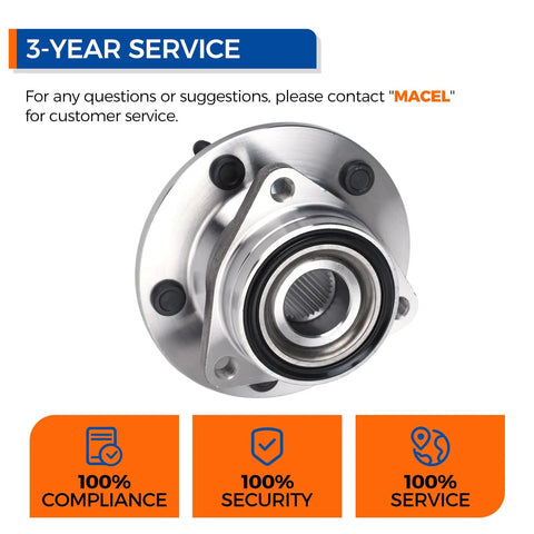 Front Wheel Hub Bearing Assembly 515006 For Dodge Ram 1500 1994 1999 4x4 With 5 Lugs Non ABS Front Pair Replacement Kit