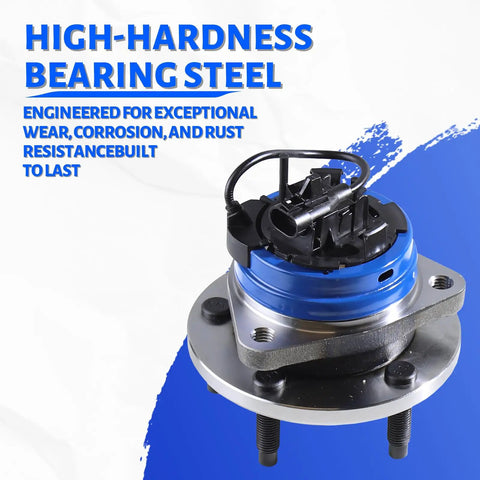 Front Wheel Bearing Hub Assembly With 5 Lug ABS Fits Chevy Cobalt 2008 2010 Malibu 2004 2012 Pontiac G6 2005 2010 Saturn Aura 2007 2009 HHR 2008 2010 Replacement Hub Assembly with high-hardness bearing steel.