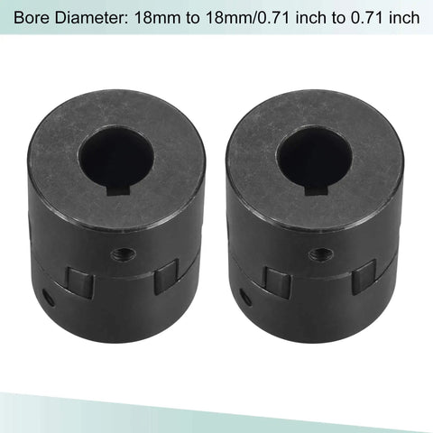 18mm To 18mm Flexible Coupling Shaft For Pro Grade Power Transfer, 51mm Long, 44mm OD, 5mm Slot, 45 Steel Motor Coupler Joint
