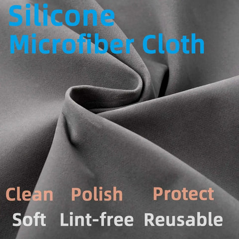 Close-up of Silicone Gun Cleaning Cloths 12x12 Microfiber Reusable Wipes for Firearms, showing soft, lint-free texture.